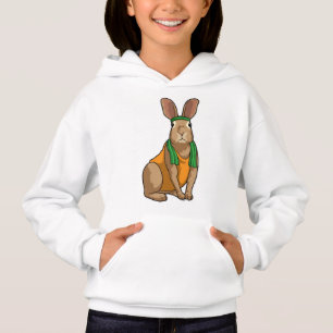 Lapin comme coureur avec serviette