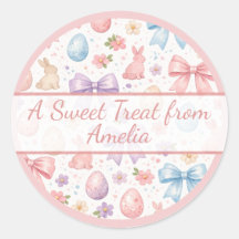 Lapin Coquette Personnalisé & Autocollant Pâques A