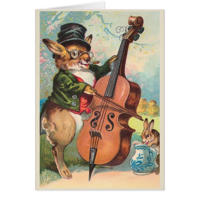 "Lapin cru jouant violoncelle" (Devant)