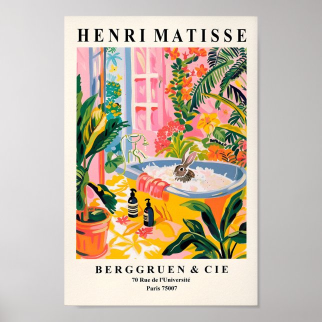 Lapin Dans Baignoire Art Print, Drôle Poster De Sa (Devant)