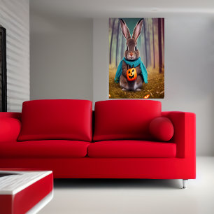 Lapin dans la forêt AI Art Poster