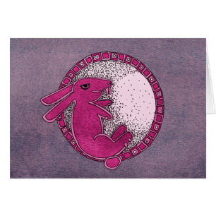 Lapin dans la lune (rose/pourpre)