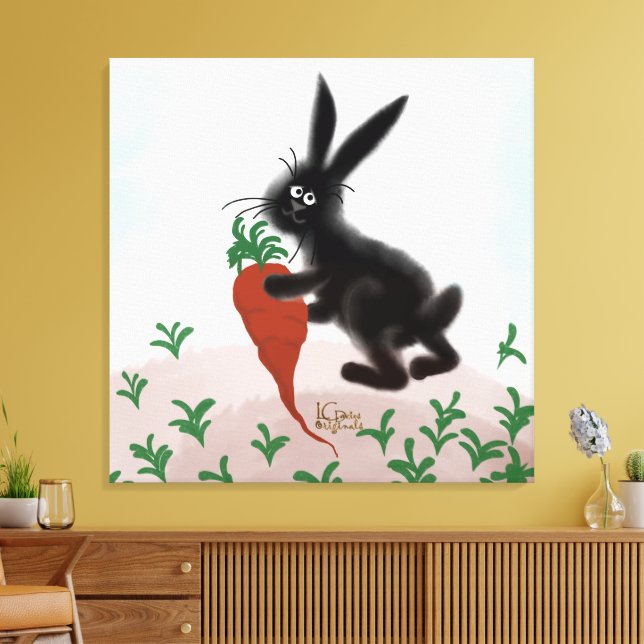 Lapin dans le jardin toile étirée (Insitu(Salon))