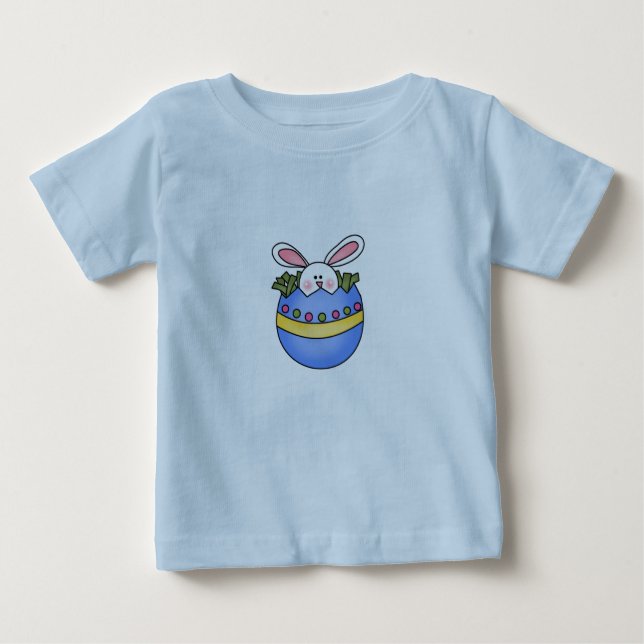 Lapin dans le T-shirt bleu de Pâques d'oeufs (Devant)