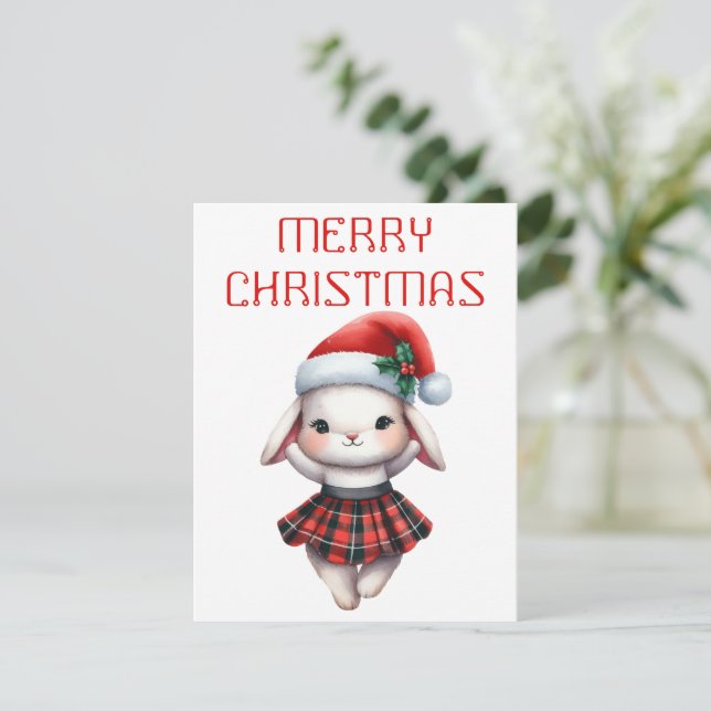 Lapin dansant - Carte de Noël (Debout devant)
