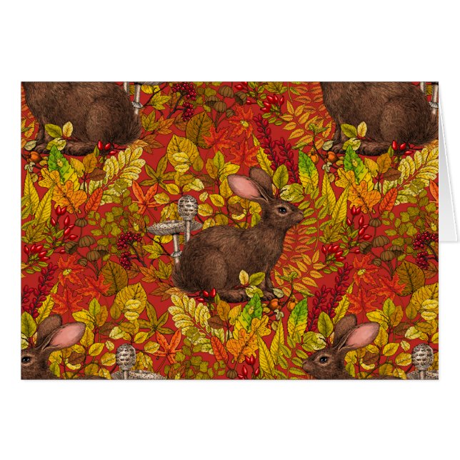 Lapin d'automne en rouge (Devant horizontal)