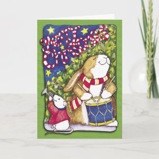 Lapin de batteur, carte de Noël
