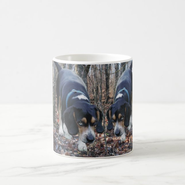 Lapin de beagles chassant la tasse en bois (Centre)