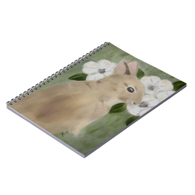 Lapin de bébé et carnet de fleurs (Côté gauche)