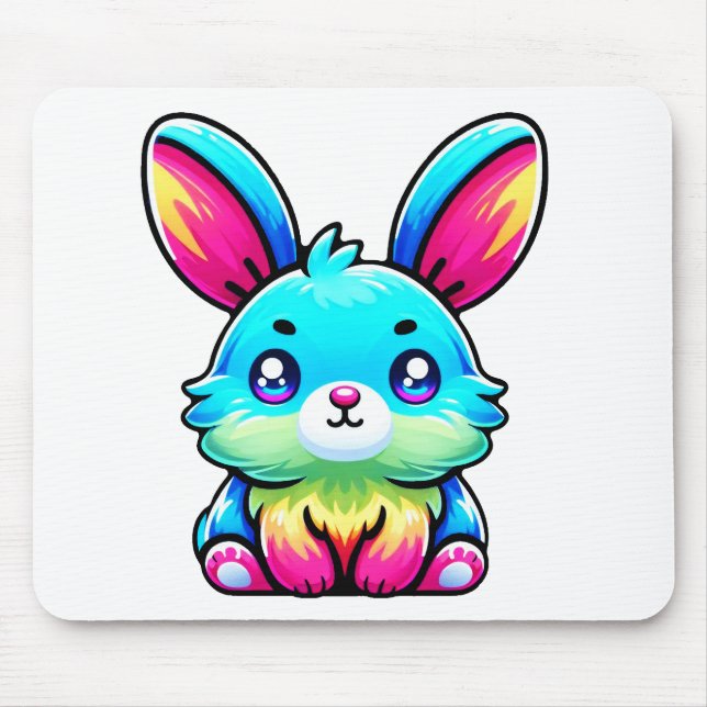 Lapin de couleur sur tapis de souris (Devant)