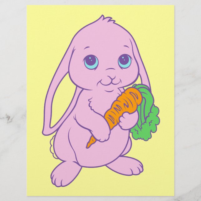 Lapin de dessin animé mignon kawaii Carotte (Devant)