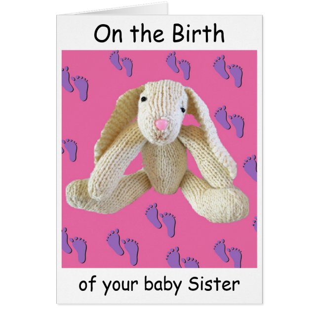 Lapin de lapin de carte de soeur de bébé de (Devant)