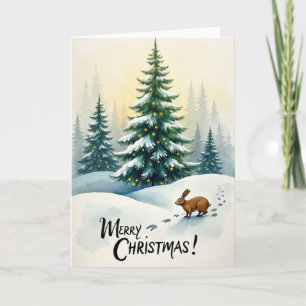 Lapin de l'arbre de Noël Carte de Neige