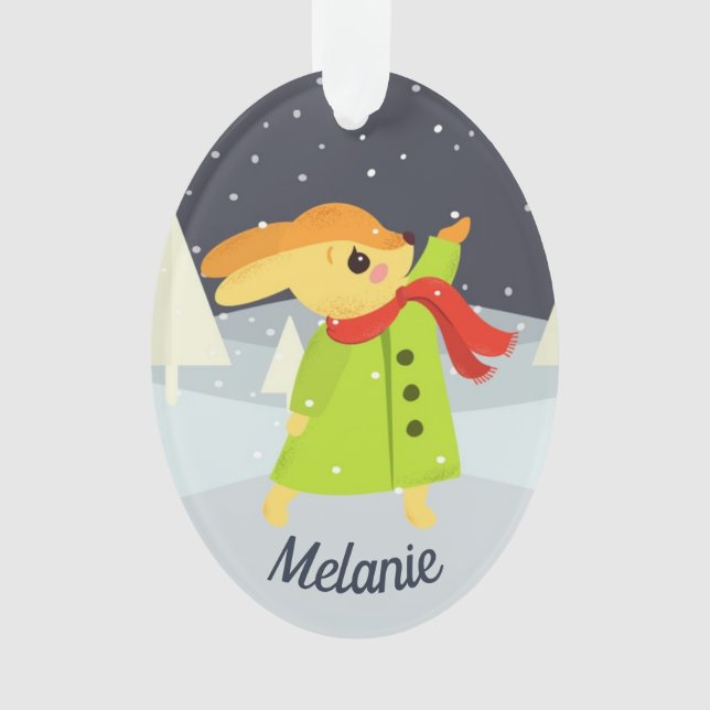 Lapin de Noël attrapant des flocons de neige (devant)