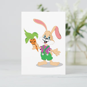 Lapin De Pâques Avec Invitations De Carottes