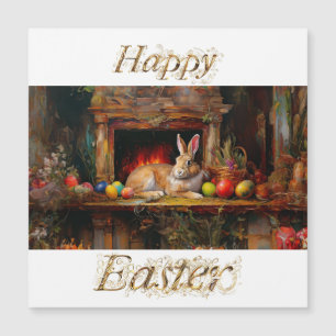 Lapin de Pâques avec oeufs de Pâques Joyeux Pâques