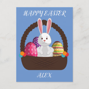 lapin de Pâques, carte postale personnalisée.