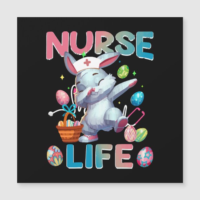 Lapin de Pâques Dabbing Vie de Infirmière Mignonne (Devant)