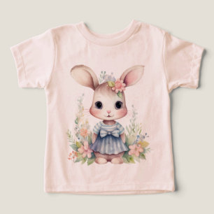 Lapin De Pâques Dans Une Robe Bleue