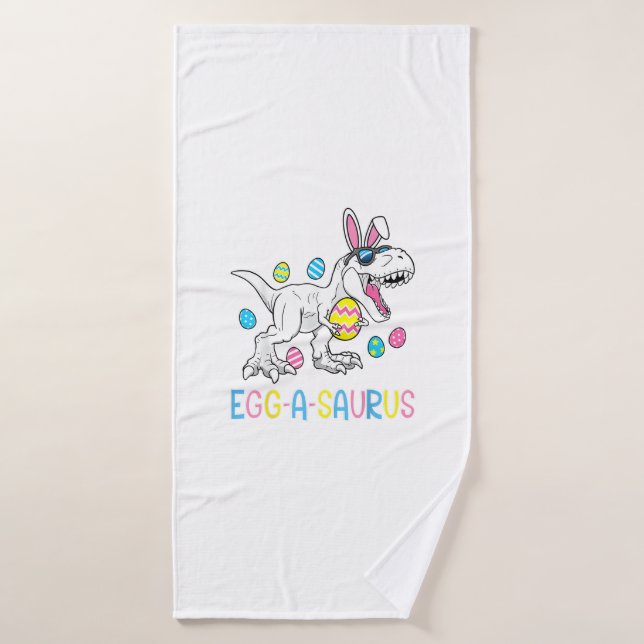 Lapin de Pâques Dinosaure Œuf A Saurus TRex Enfant (Serviette de bain)