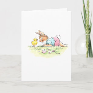 Lapin de Pâques et carte de poussette