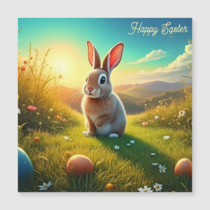 Lapin de Pâques et œufs colorés dans la magie du p