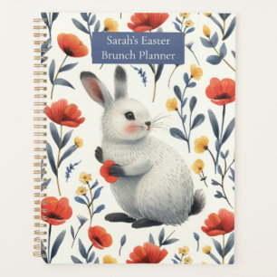 Lapin de Pâques Floral Aquarelle Fantaisiste Brunc