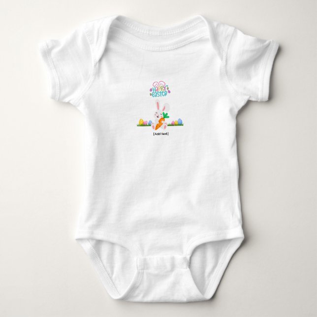 Lapin de Pâques heureux avec Carotte - Body bébé C (Devant)