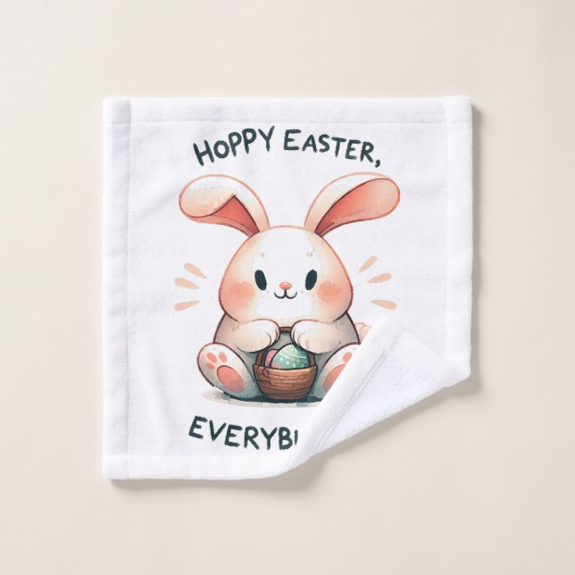 Lapin de Pâques Joyeuses Pâques, à tout le monde ! (Gant de toilette)
