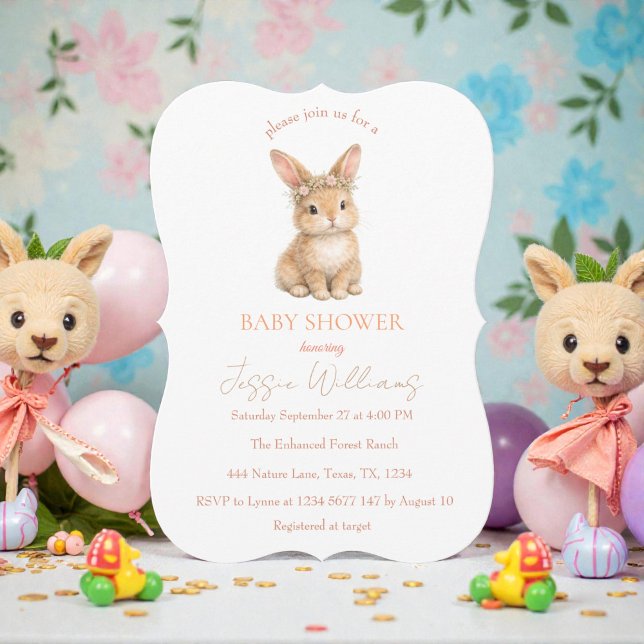 Lapin de Pâques Mignon Invitation Fête de Naissanc (Créateur téléchargé)