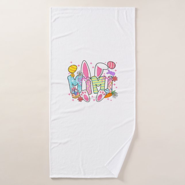 Lapin de Pâques Mimi Oreilles Coquette Nœud Lapin  (Serviette de bain)