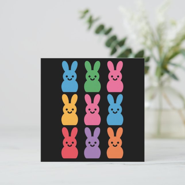 Lapin de Pâques Œufs Carreaux Léopard (Debout devant)