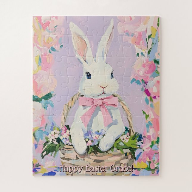 Lapin de Pâques Personnalisé et Mignon Puzzle (Vertical)