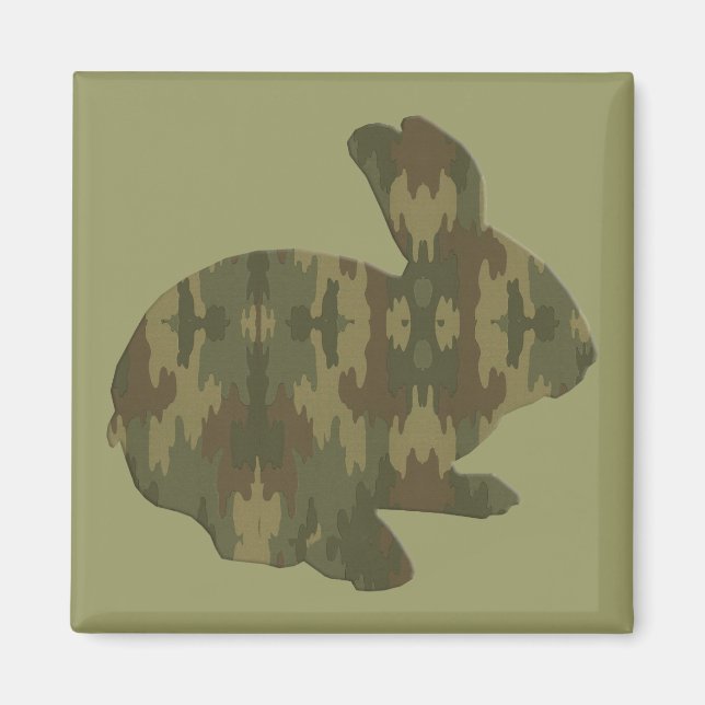 Lapin de Pâques silhouette camouflage aimant (Devant)
