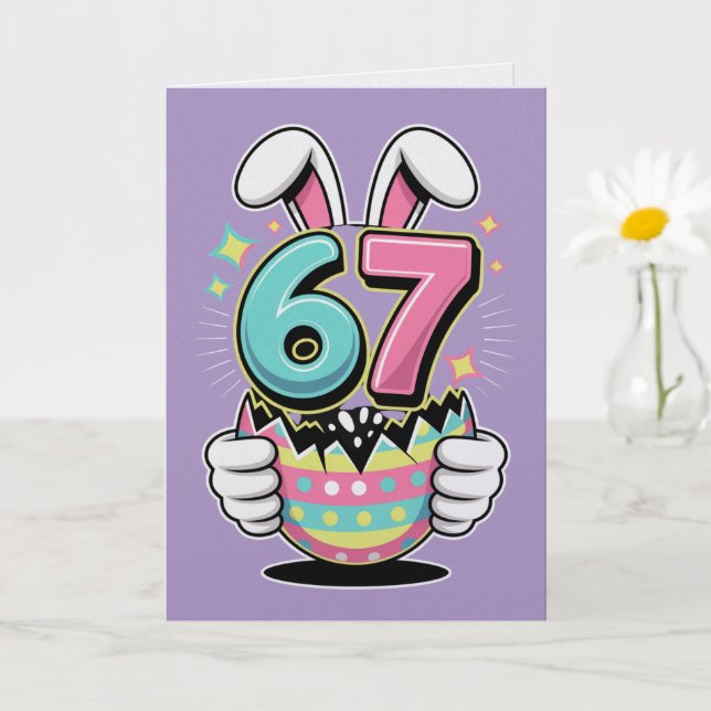 Lapin de Pâques Six Sept Œuf Carte Amusement Enfan (Petite plante)