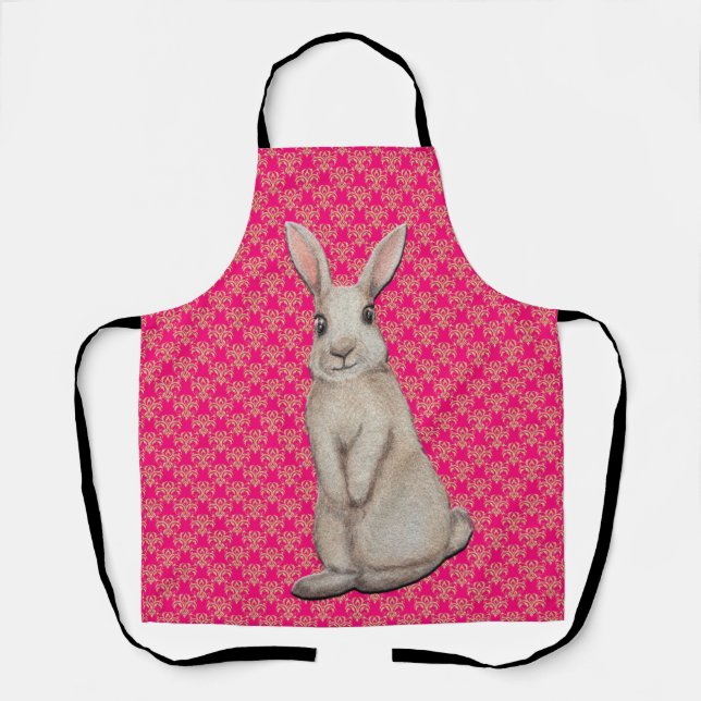 Lapin de Pâques sur le Damas d'or et le tablier de (Recto)