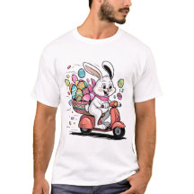 Lapin de Pâques sur le T-shirt Scooter