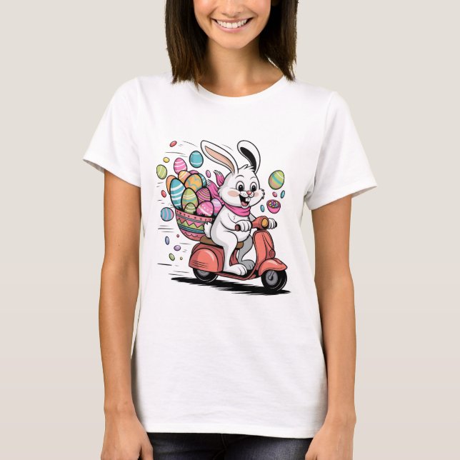 Lapin de Pâques sur le T-shirt Scooter (Devant)