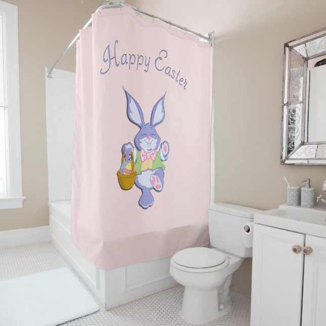 Lapin de Pâques Violet Danseur Rideau de Douche Ro (En situation)