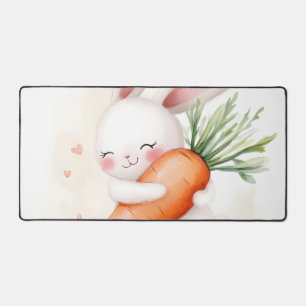 Lapin de printemps à l'aquarelle mignon Carotte