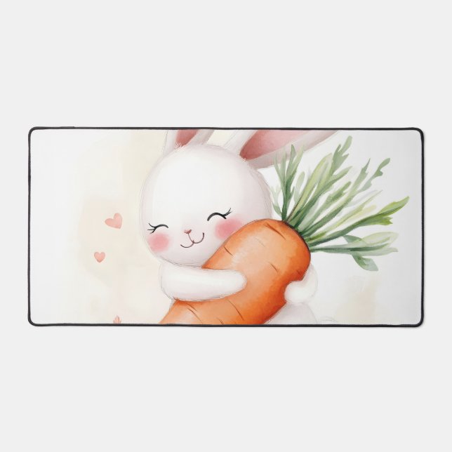 Lapin de printemps à l'aquarelle mignon Carotte (Recto)