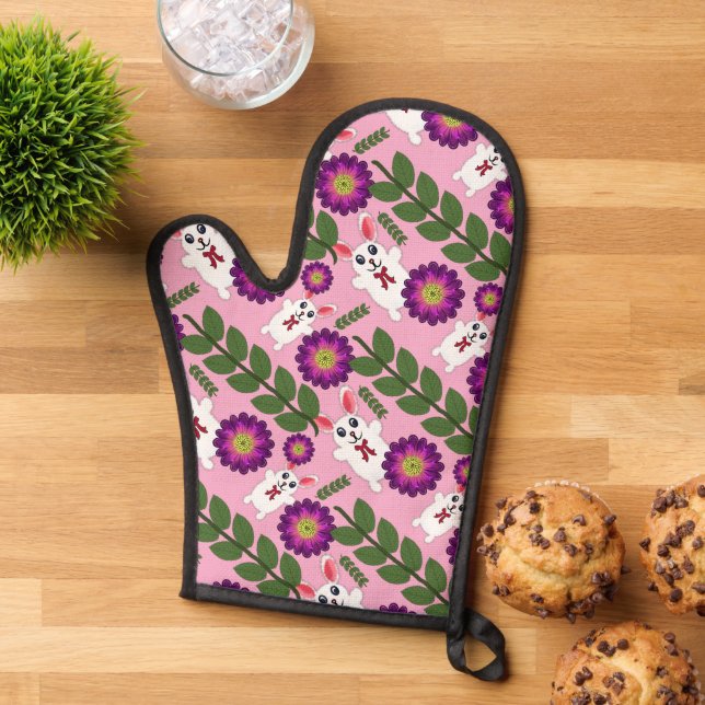 Lapin de printemps Kawaii : Floral Violet Vibrant  (De haut en bas)