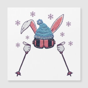 Lapin de ski en fausse laine humour d'hiver