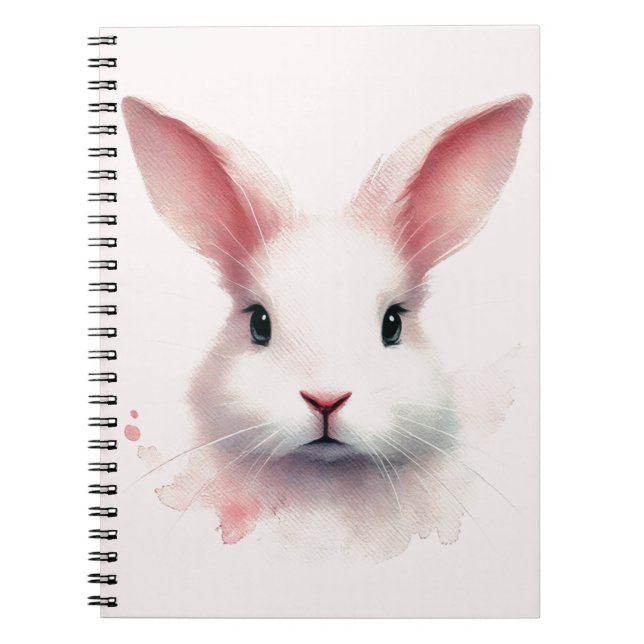 Lapin Doux : Carnet spiral rose pastel (Devant)