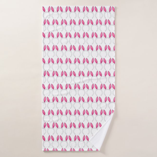 Lapin Doux oreilles de lapin Imprimer Pâques rose  (Serviette de bain)