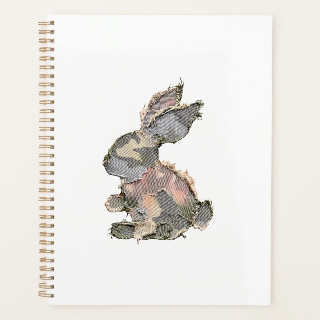 Lapin Drôle Crochet Patchwork Camo Lapin Heureux E (Devant)