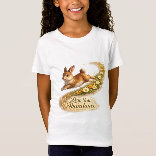 Lapin en Fleur | T-Shirt Art de l'Abondance (Devant)