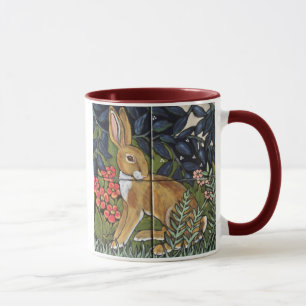 Lapin en Jardin Fleur, Tile Design Mug