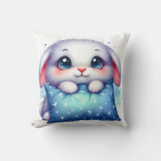 Lapin endormi avec Coussin Blue Star
