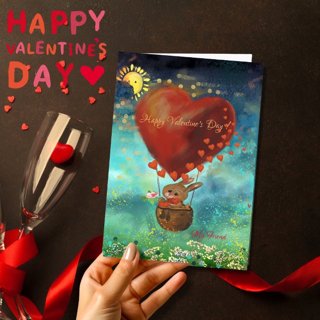 Lapin envoie une carte d'amour (Bunny sending Love Birthday Valentines Day Card)